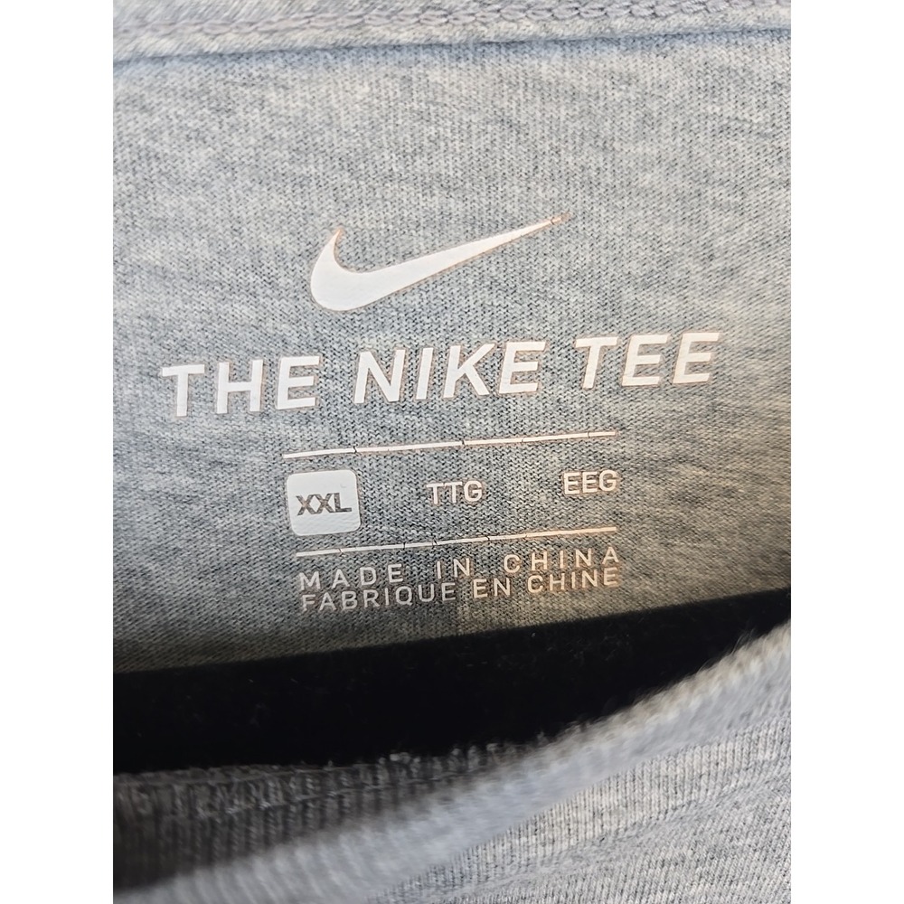 Nike Shirt Nike Air Logo Striped Long Sleeve Athletic Cotton Tee Mens XXL Gray‎ - Picture 6 of 11